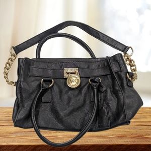 MICHAEL Michael Kors Black Leather Hamilton Tote
